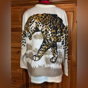 Vintage Renaissance Knitwear Leopard Print Sweater